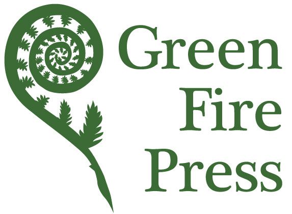 Green Fire Press Logo featuring illustration of a fiddlehead/pen
