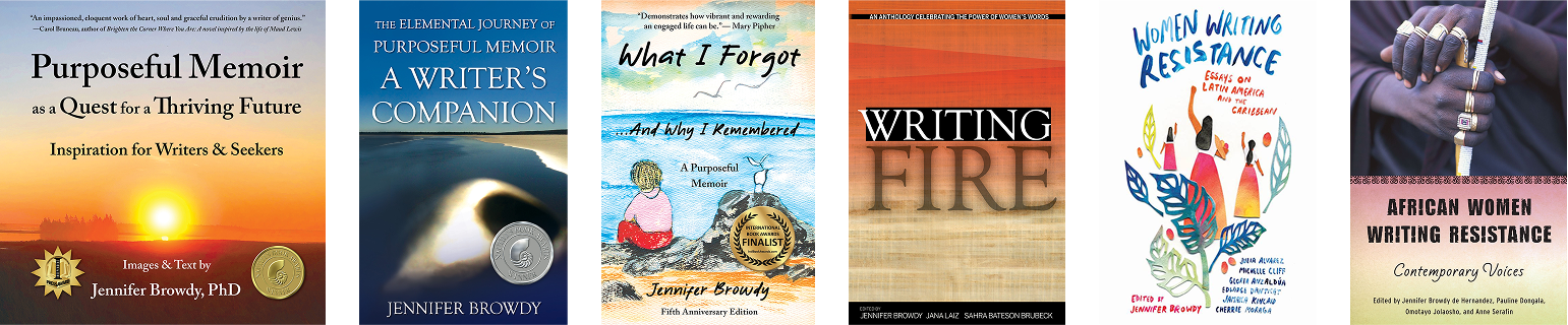 Covers of all Jennifer Browdy's books